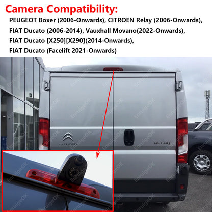For Peugeot Boxer Fiat Ducato Brake Light Reversing Camera + 6.86" Split Screen3