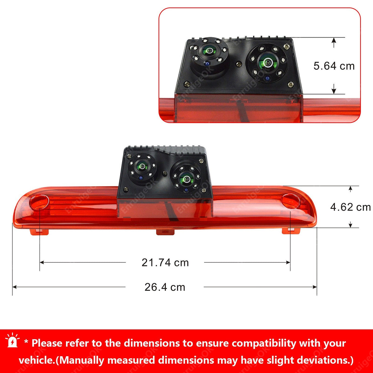 Fiat Ducato Citroen Relay Peugeot Boxer Dual Rear Brake Light Reverse Camera Kit4