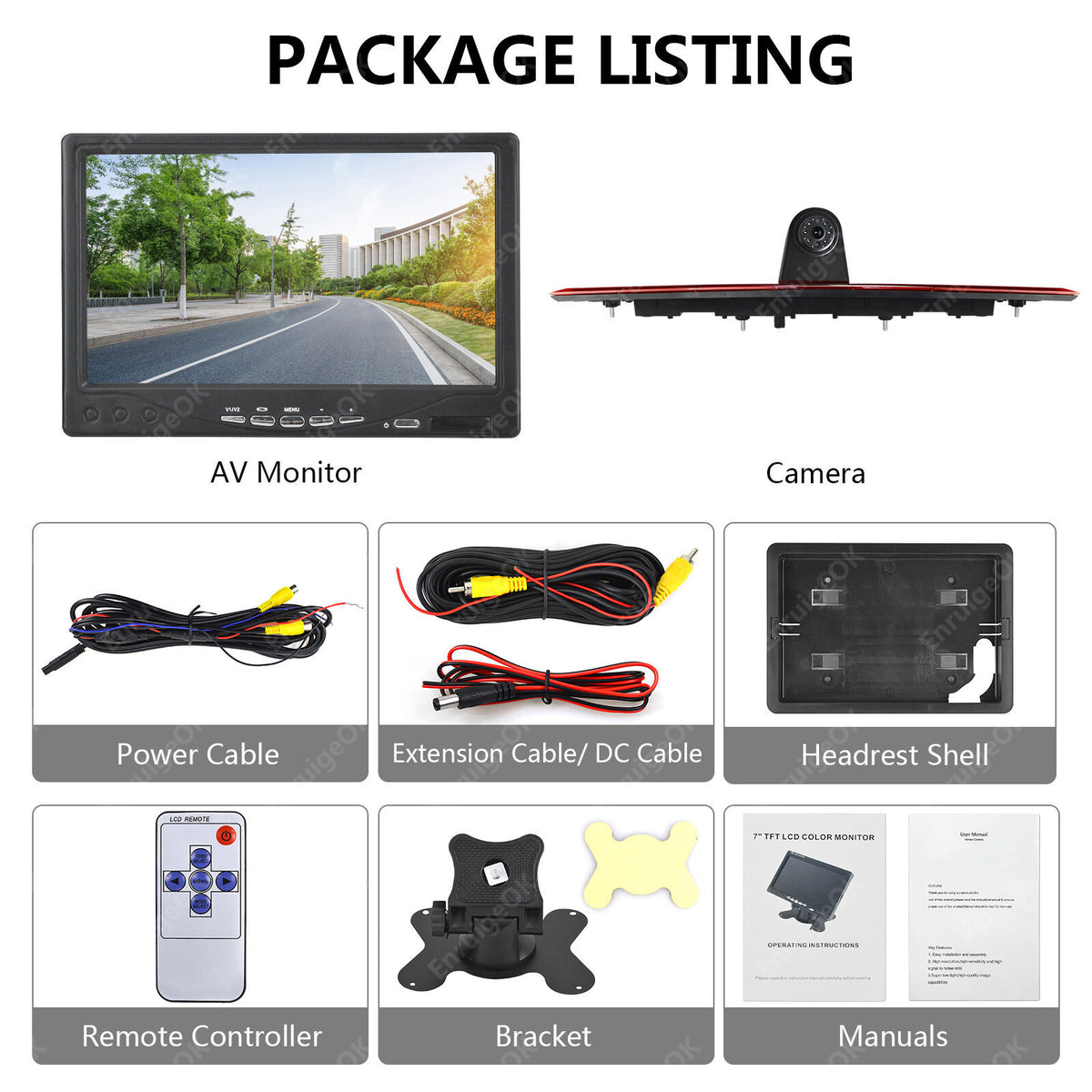Rear Brake Light Reversing Camera for Maxus eDeliver 9 & 7" Dash Monitor Kit12