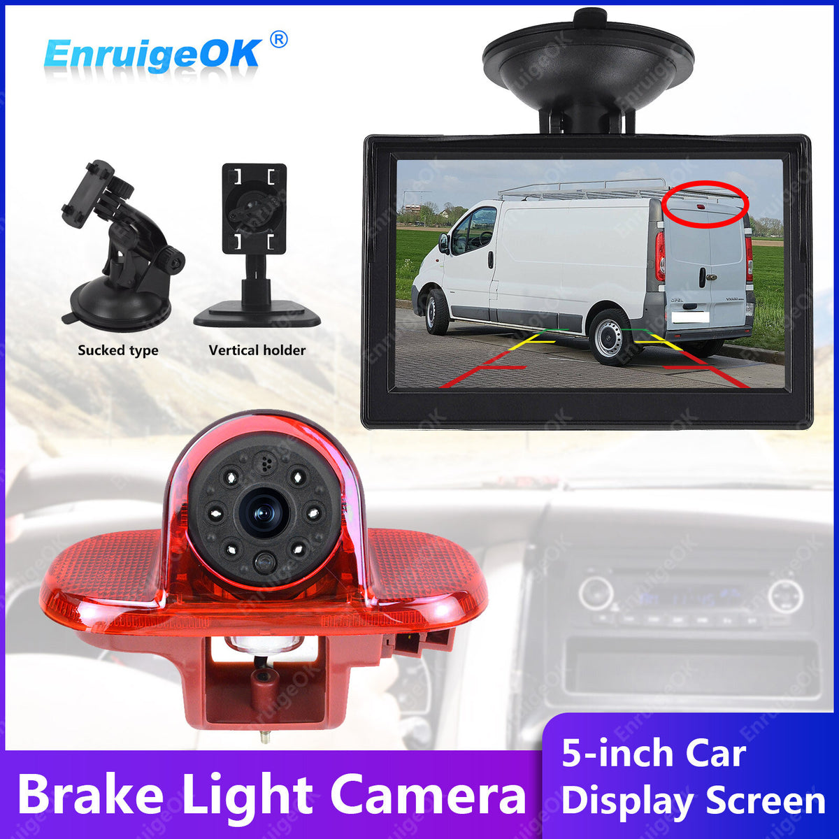 Rear Brake Light Reversing Camera Kit For Vauxhall/Opel Vivaro /Renault Trafic0