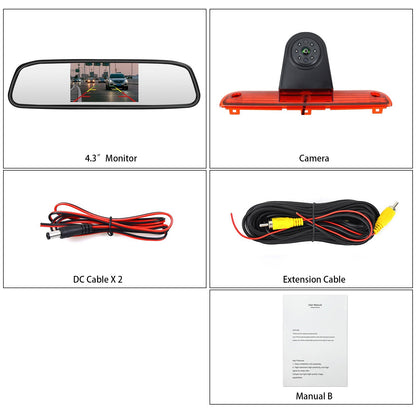 4.3" Monitor & Brake Light Camera for Fiat Ducato Peugeot Boxer Citroen Relay8