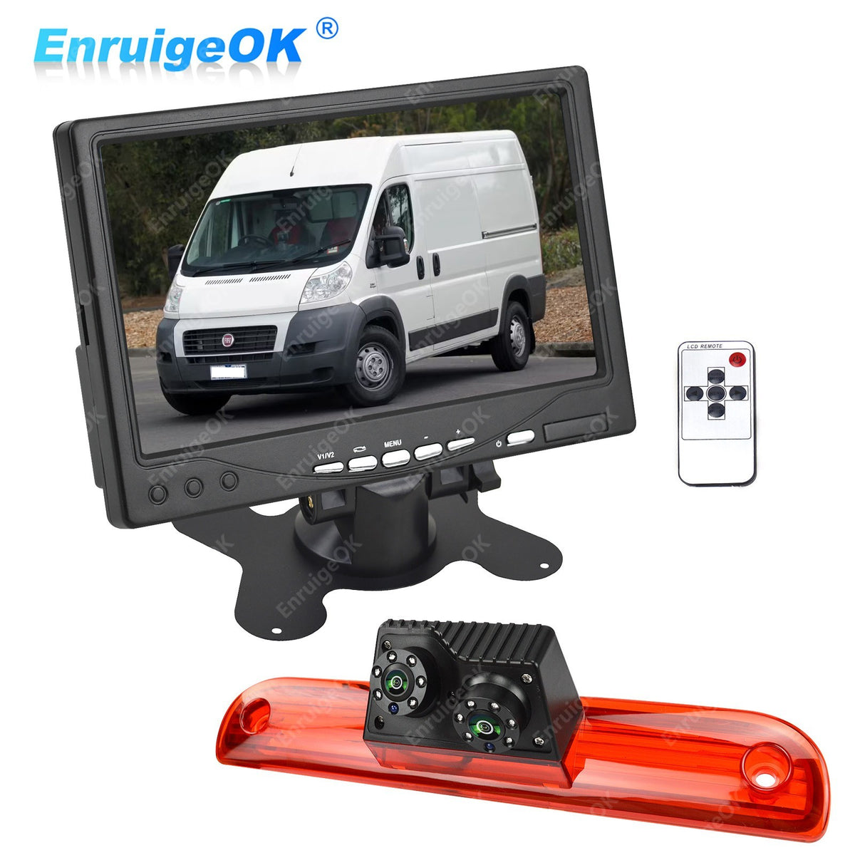 Fiat Ducato Citroen Relay Peugeot Boxer Dual Rear Brake Light Reverse Camera Kit0