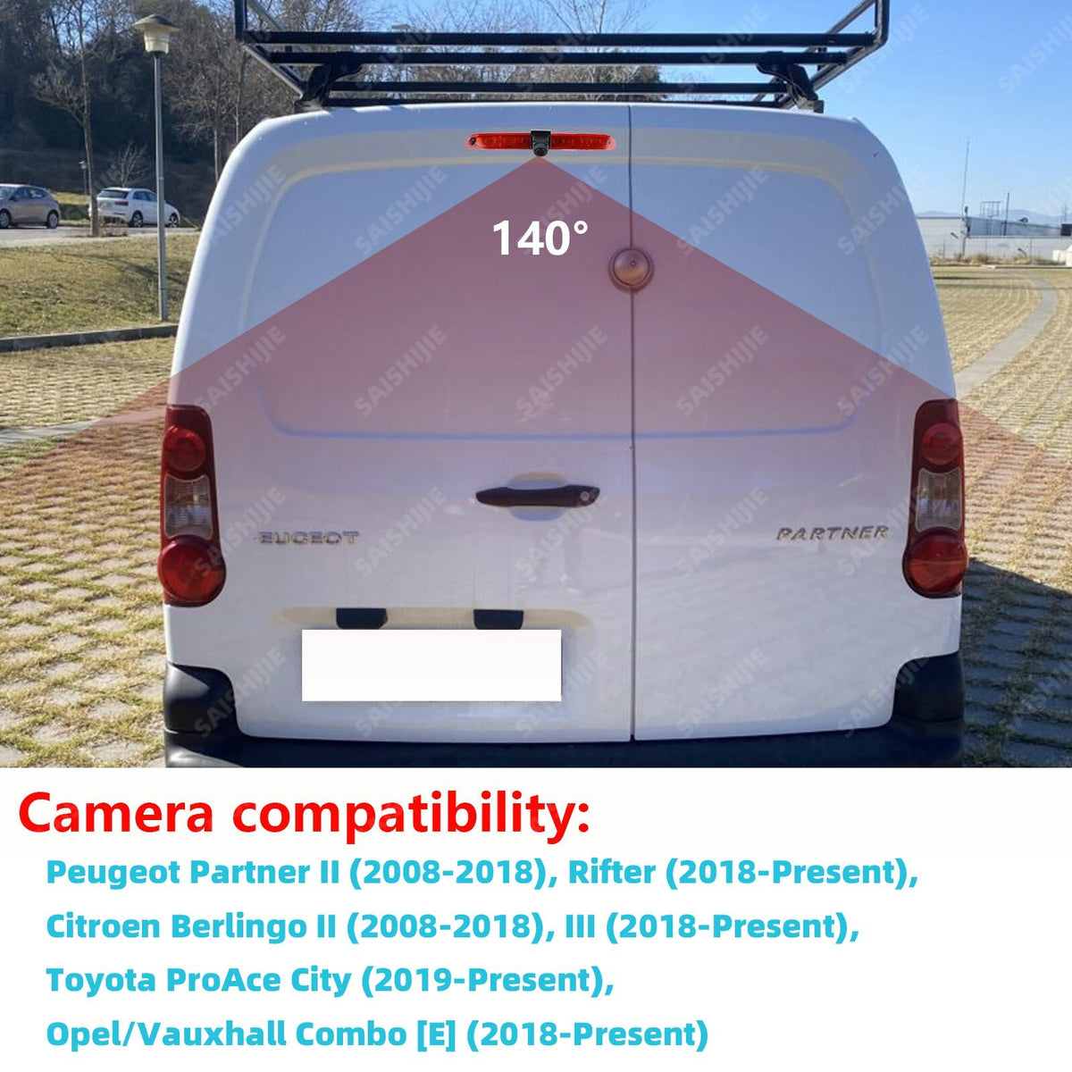 Rear Brake Light Reversing Camera for Citroen Berlingo Peugeot Partner Mk2 Mk32