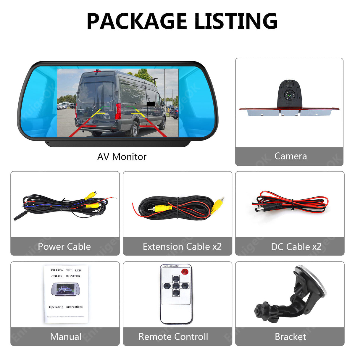 7" Monitor Dual Reversing Backup Camera Kit For Mercedes Sprinter/VW Crafter13