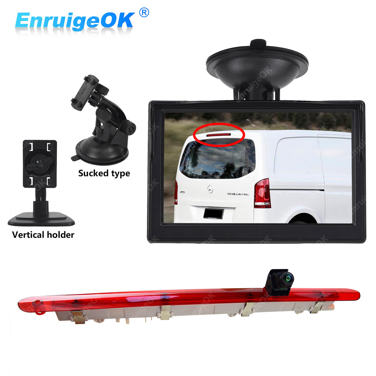 Reverse Camera for Mercedes-Benz Vito W447 Tailgate Brake Light & 5" Monitor0