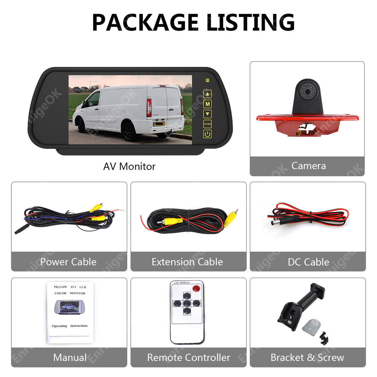 Citroen Dispatch Van 2007-2016 Rear Brake Light Reversing Camera + 7" Monitor21