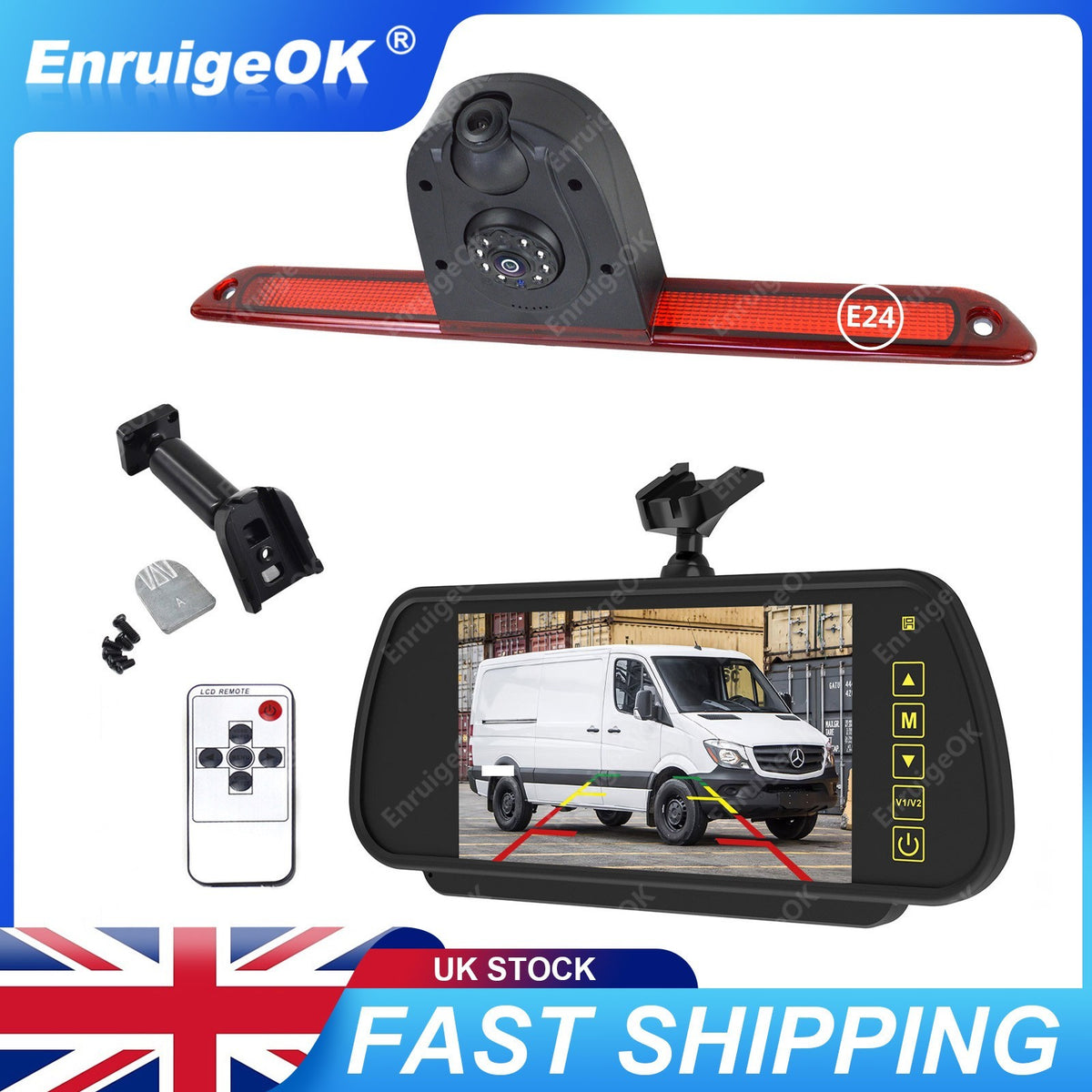 For Mercedes-Benz Sprinter Dual Lens Brake Light Reverse Camera + 7" Monitor Kit0