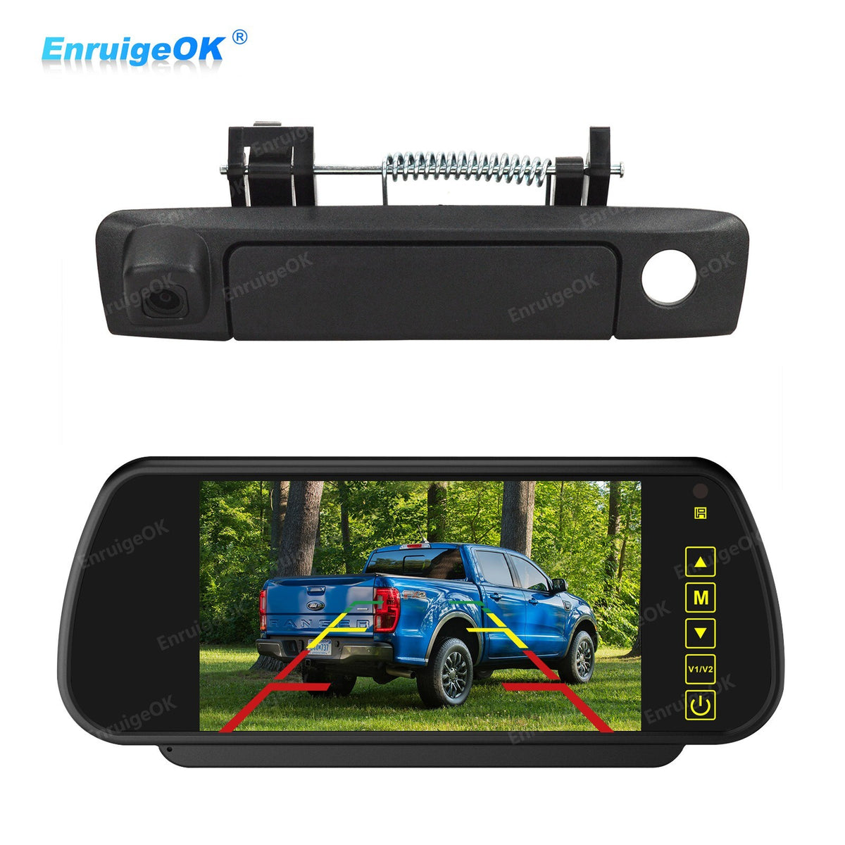 Tailgate Handle Backup Rear View Camera for Ford Ranger Mazda BT50 + 7'' Monitor0