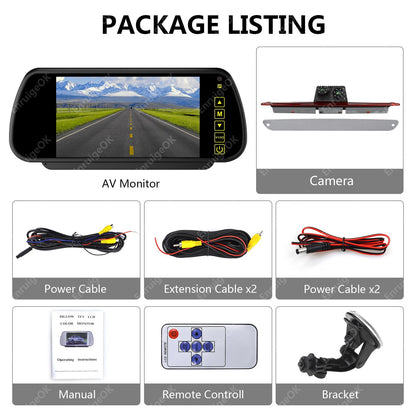 For Mercedes Sprinter VW Crafter Brake Light Rear View Camera + 7" Monitor20