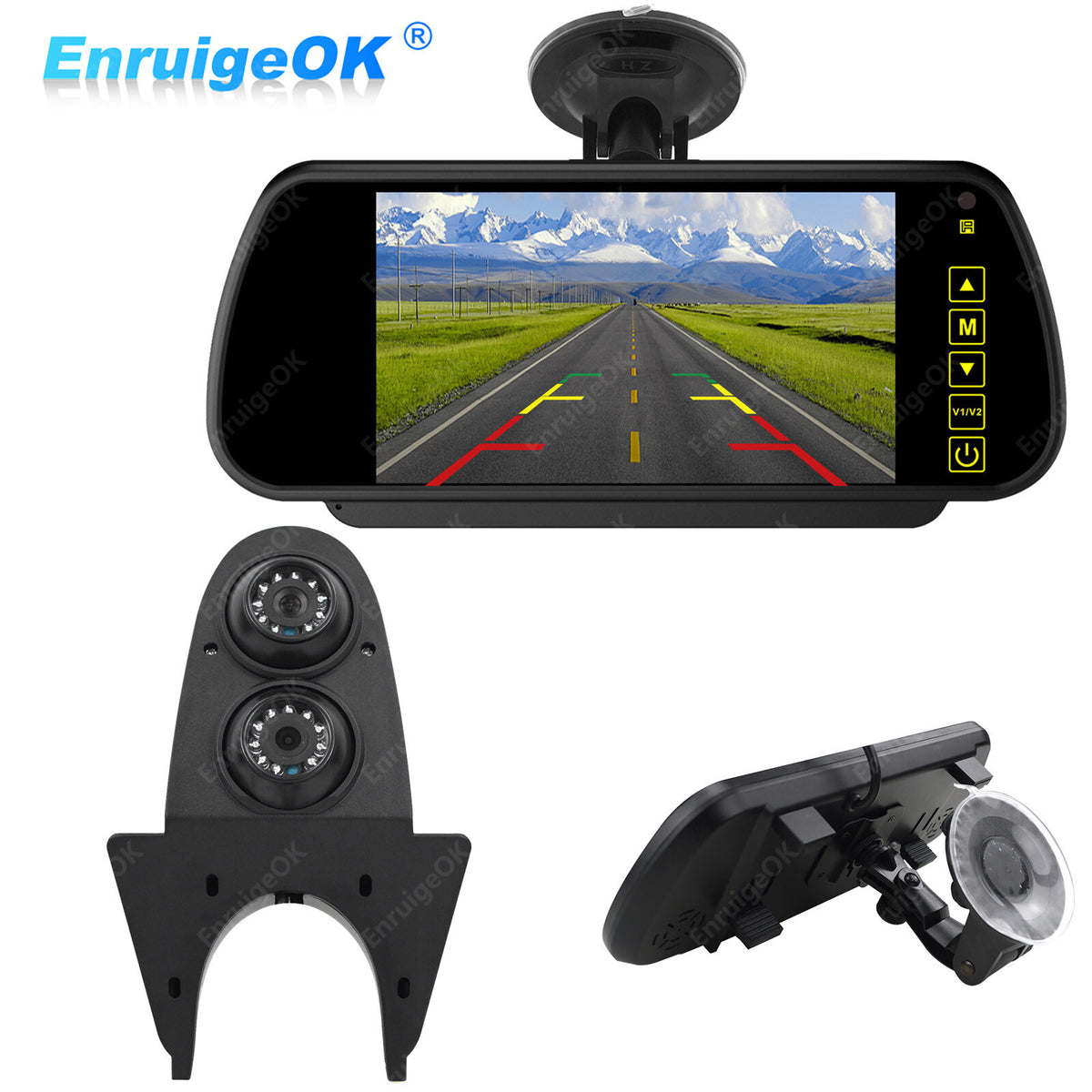 Dual Lens Reverse Camera Roof Mount For Mercedes-Benz Sprinter Van & 7" Monitor0
