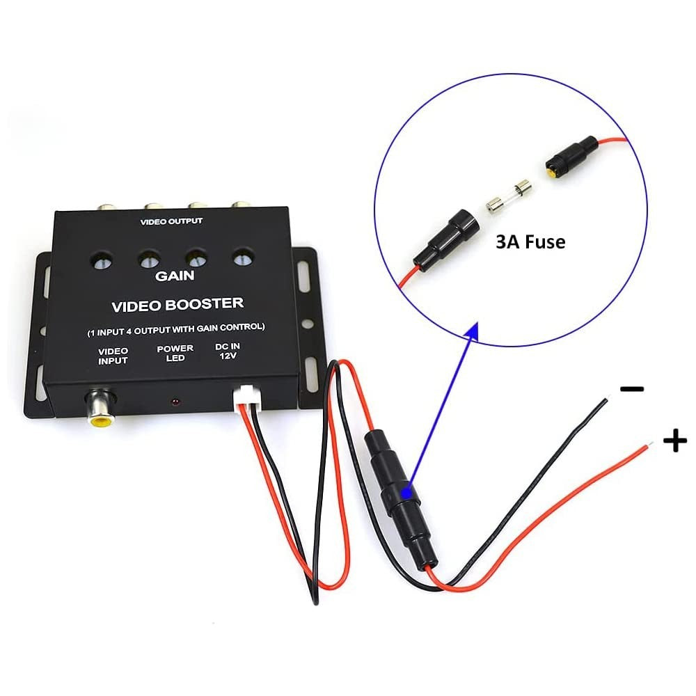 Video Splitter 1 To 4 Video Signal Booster Splitter Amplifier 1 Input 4 Outputs5