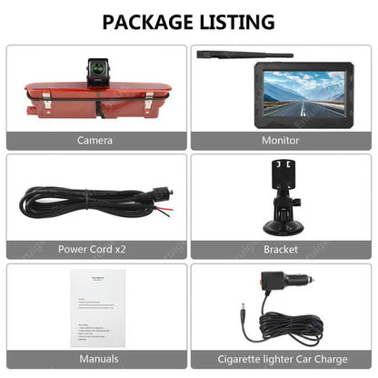 For Fiat Doblo II Opel Combo D Wireless Brake Light Reverse Camera +4.3" Monitor22
