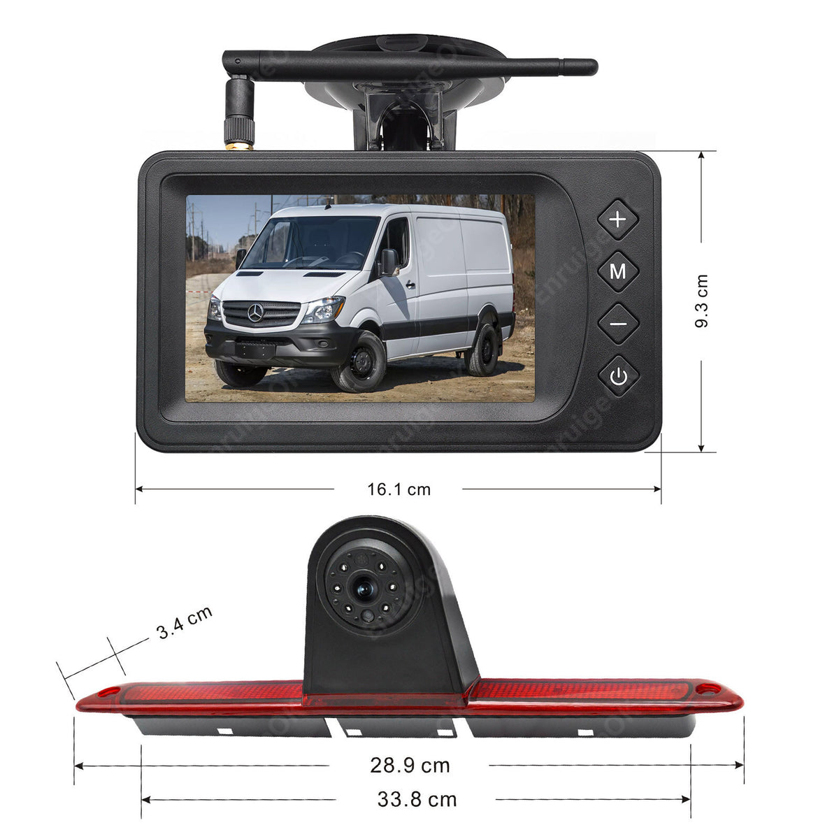 Wireless 5" Monitor & Brake Light Reversing Camera For Mercedes-Benz Sprinter/VW9