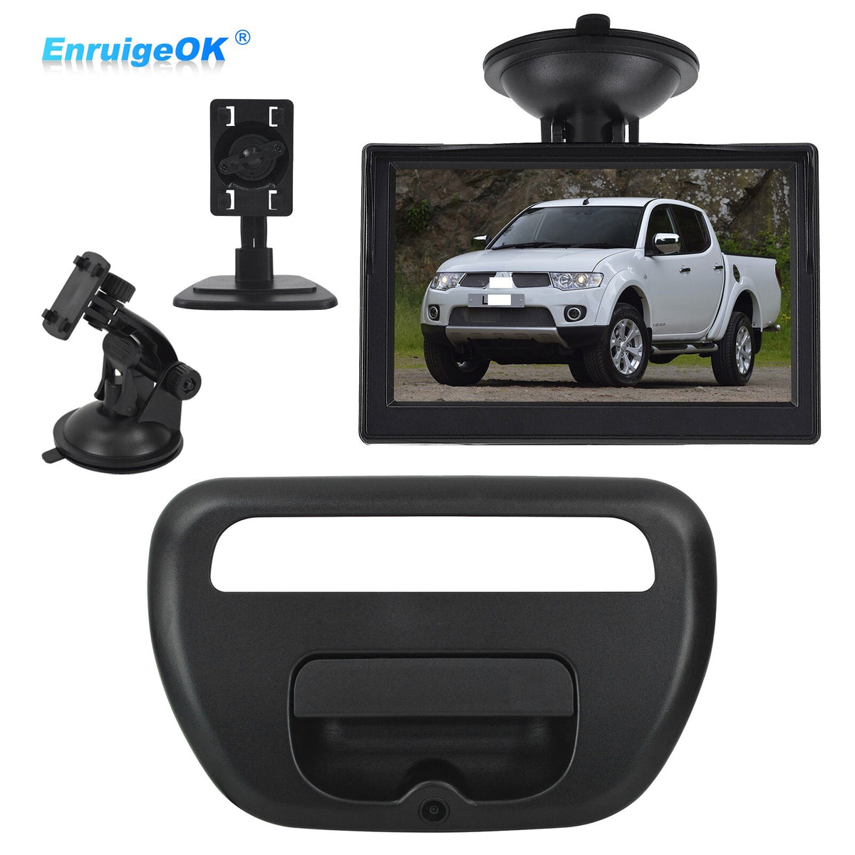 Tailgate Handle with Backup Camera Kit for Mitsubishi L200 Triton 2005-20150