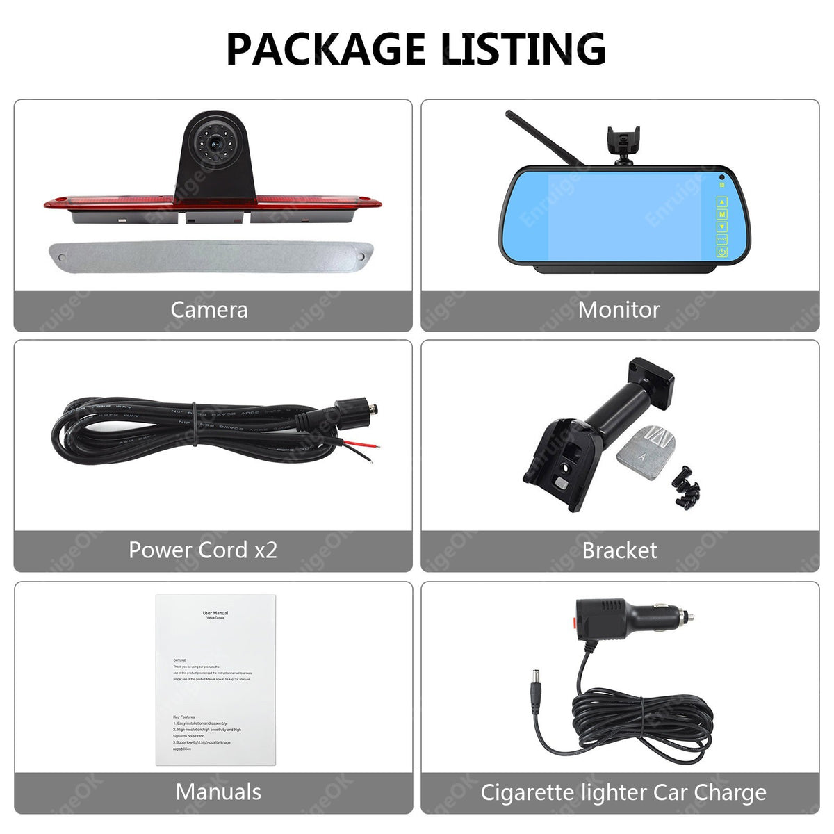 Wireless Brake Light Backup Camera & 7'' Monitor for Mercedes Benz Sprinter Van21