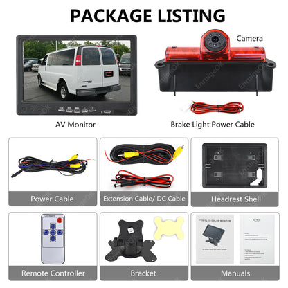 Brake Light Camera for Chevrolet Express GMC Savana Explorer Van & 7" Monitor8