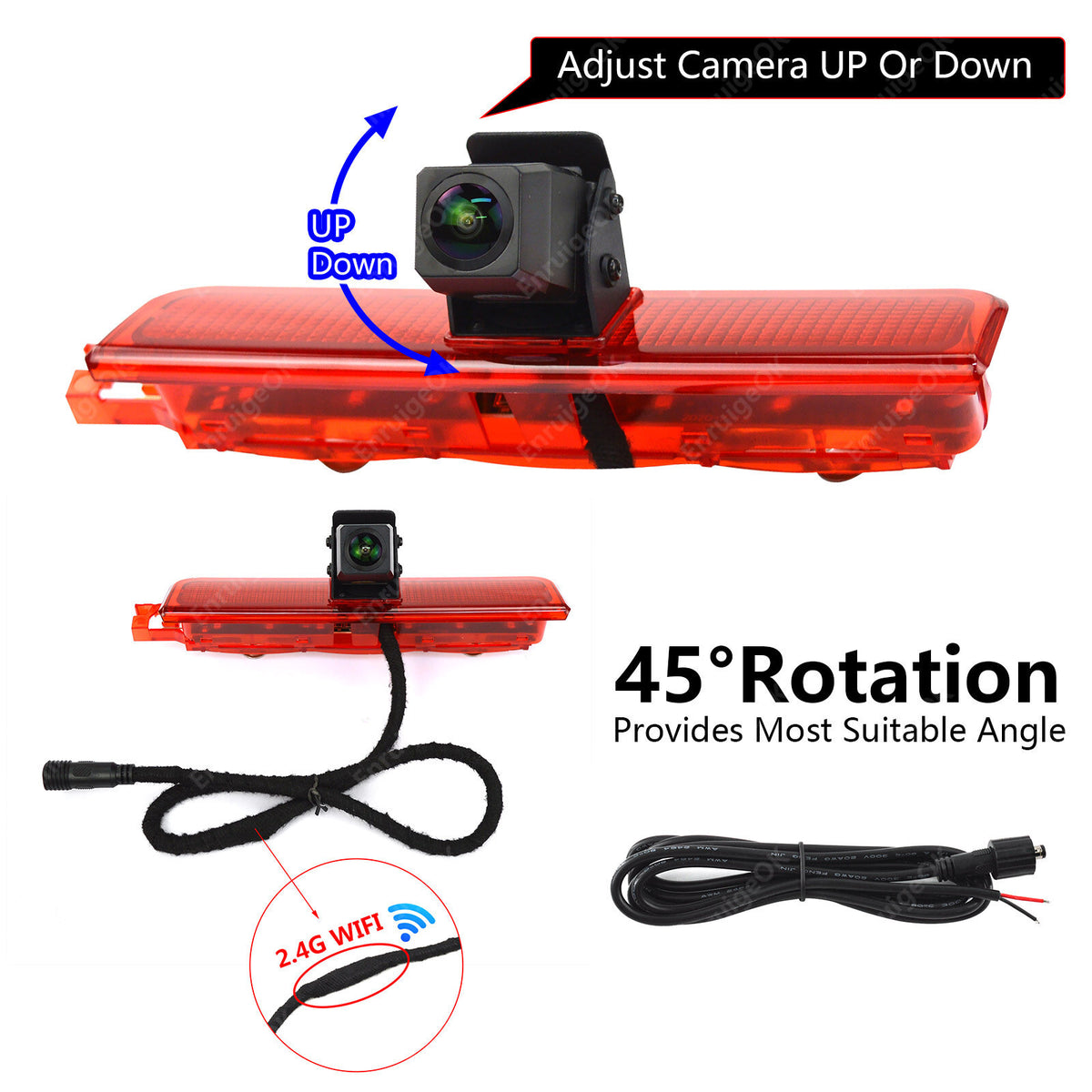 For VW Caddy MK3 2003-2016 Wireless Rear Brake Light Reversing Camera Kit10