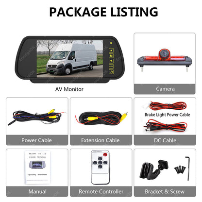 7" Monitor & Rear Brake Light Reversing Camera For Citroen Relay Peugeot Boxer21