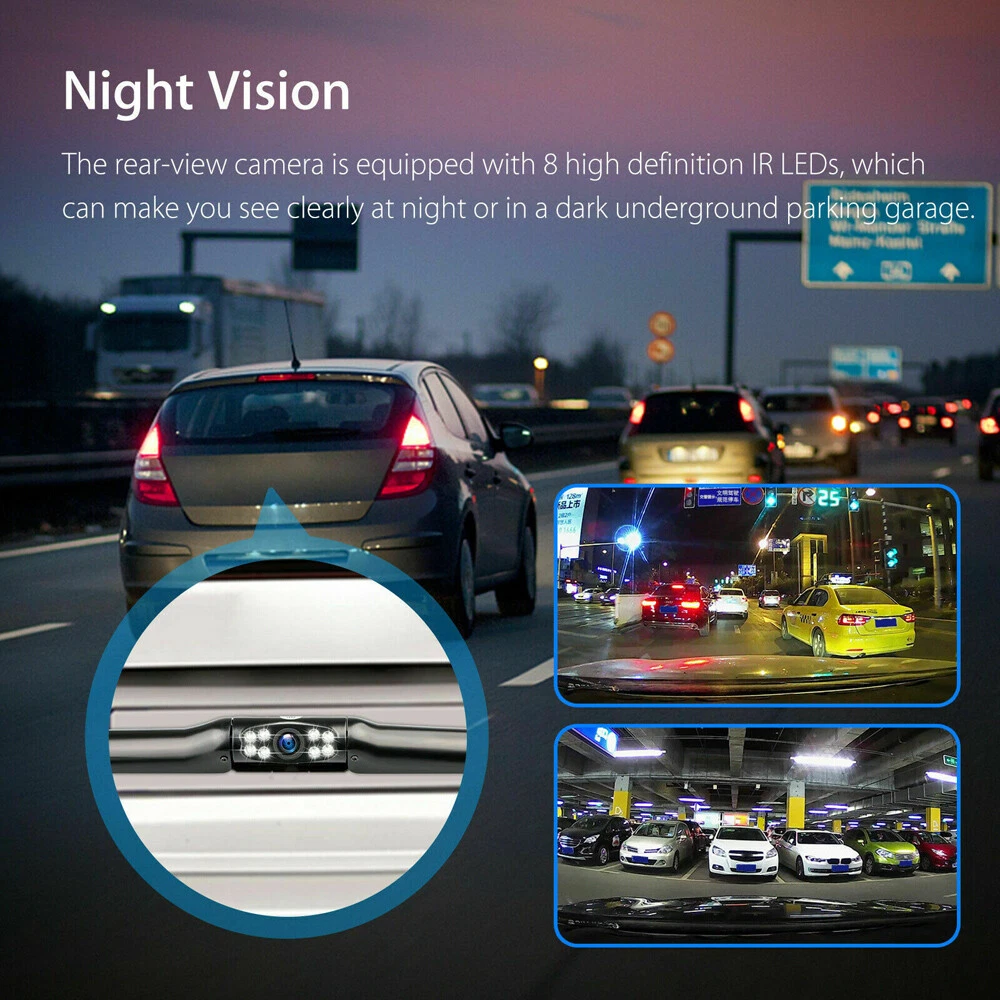 Parking Camera Wide 170° Waterproof Night Vision Car Rear View Reverse Backup2