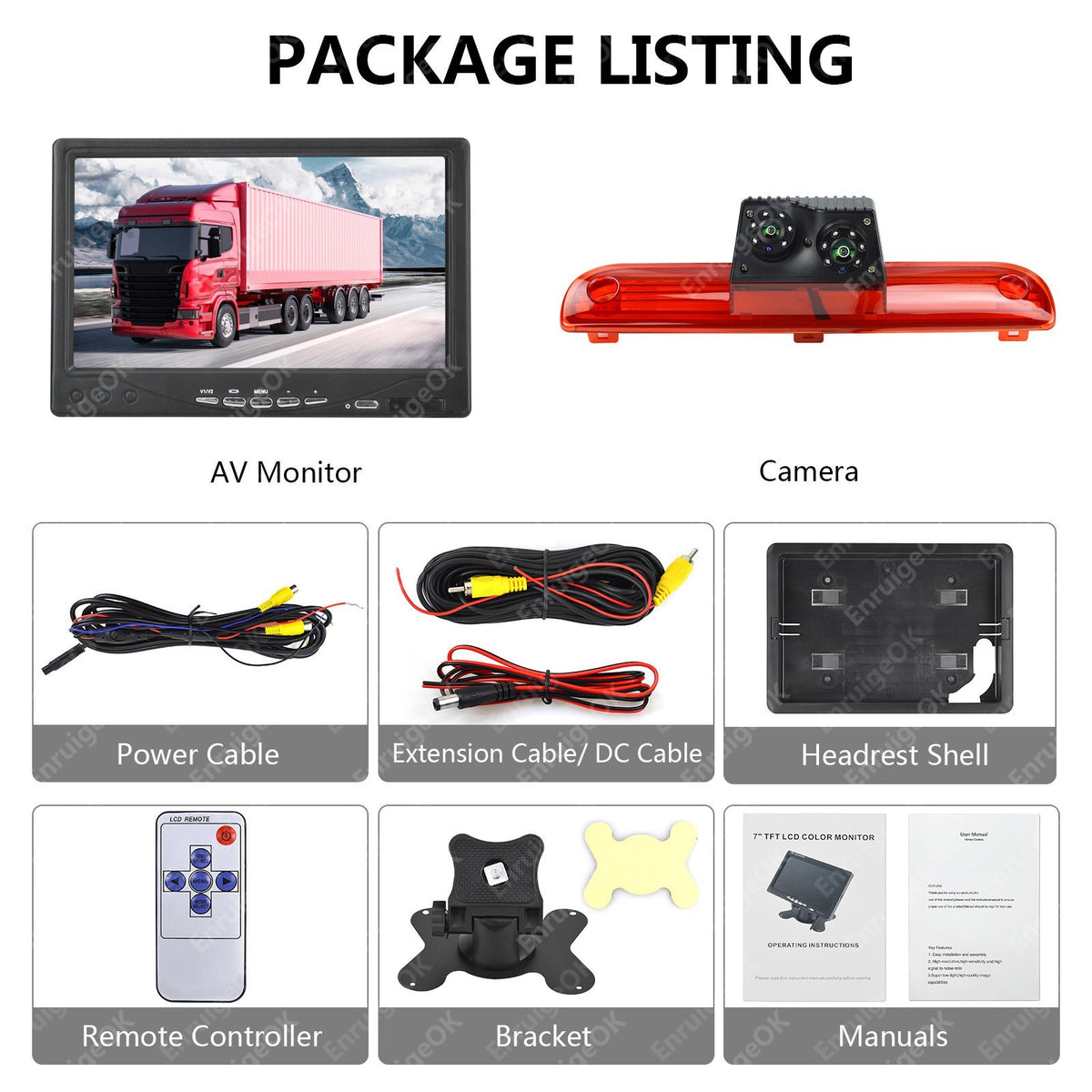 Fiat Ducato Citroen Relay Peugeot Boxer Dual Rear Brake Light Reverse Camera Kit20