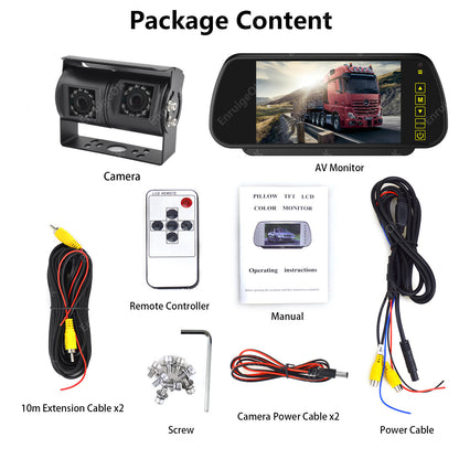 Dual Twin Reversing Camera with Rear View & Night Vision for Motorhome Van Kit6