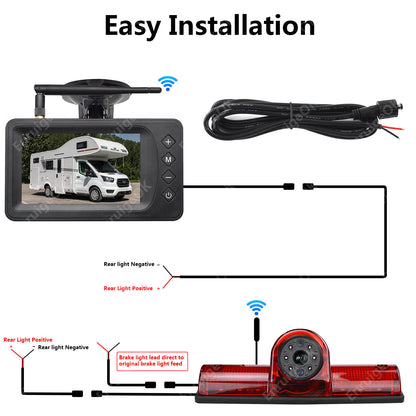 Wireless Universal High Level Brake Light Reverse Camera Kit for Commercial Vans8