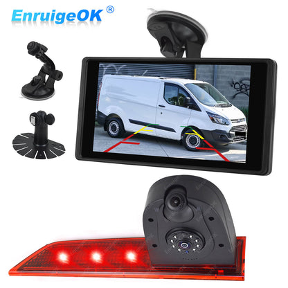 Dual Lens Brake Light Reverse Camera For Ford Transit Custom Van & 9" Monitor0