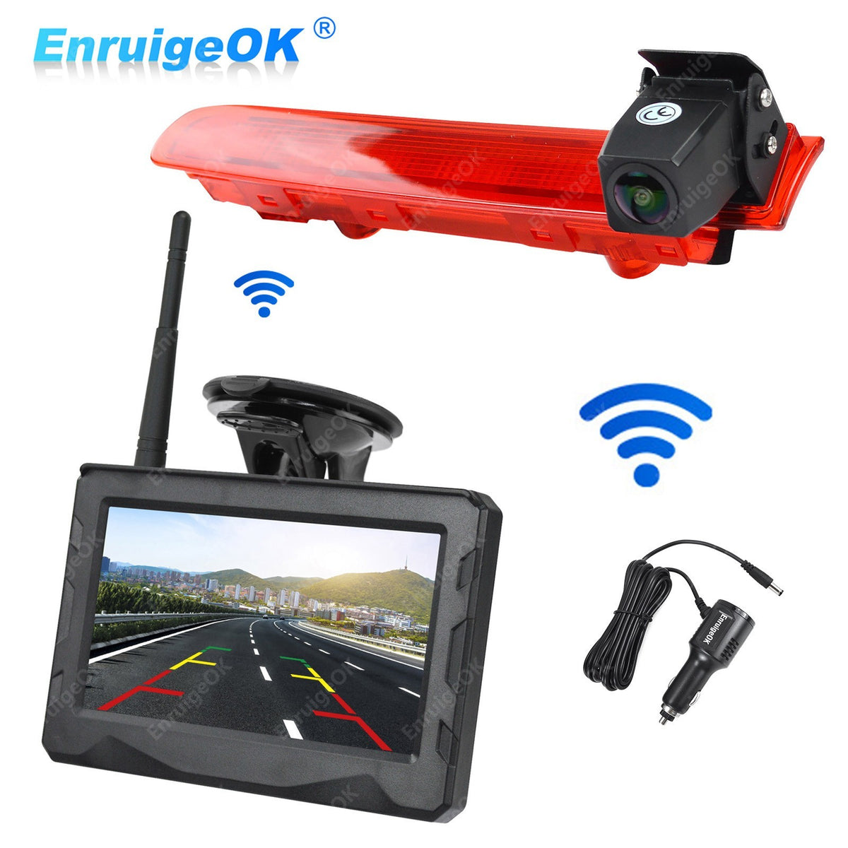 Wireless Brake Light Camera For VW Transporter T5/T6 Barn Doors + 4.3" Monitor0