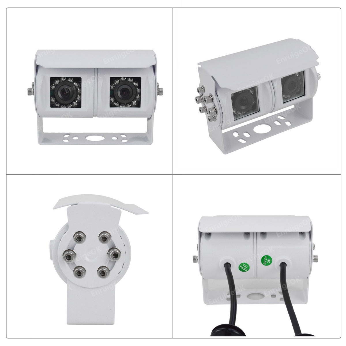 Motorhome Van Twin Reversing Camera&DVR 6.86" Dual Split Rear View Monitor White8