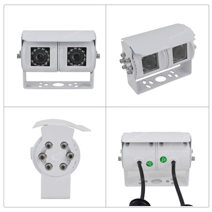 Motorhome Van Twin Reversing Camera&DVR 6.86" Dual Split Rear View Monitor White8