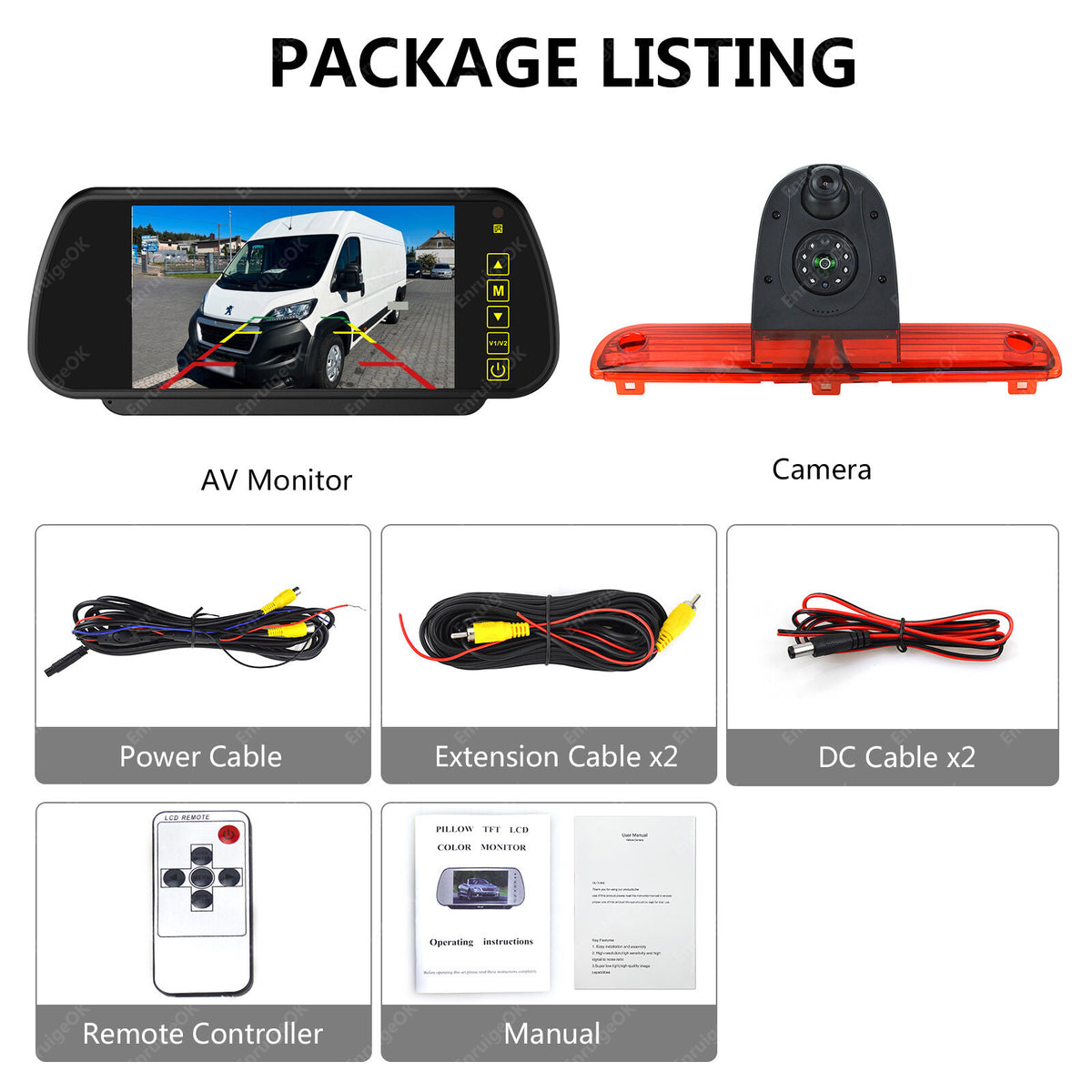 Brake Light Reversing Camera Kit For Citroen Relay Fiat Ducato Peugeot Boxer6