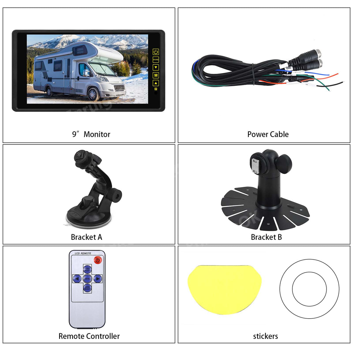 9" Split Screen DVR Monitor & AHD Dual Commercial Rear View Reversing Camera Kit17