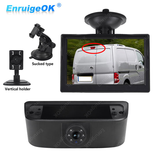 3rd Brake Light Reverse Camera For Nissan NV200 Chevy City Express & 5" Monitor0