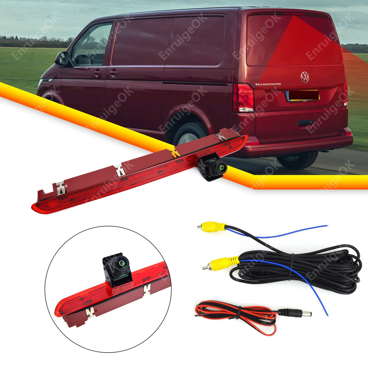Rear Brake Light Reversing Camera for VW Transporter T6 Tailgate 2016-Onwards8