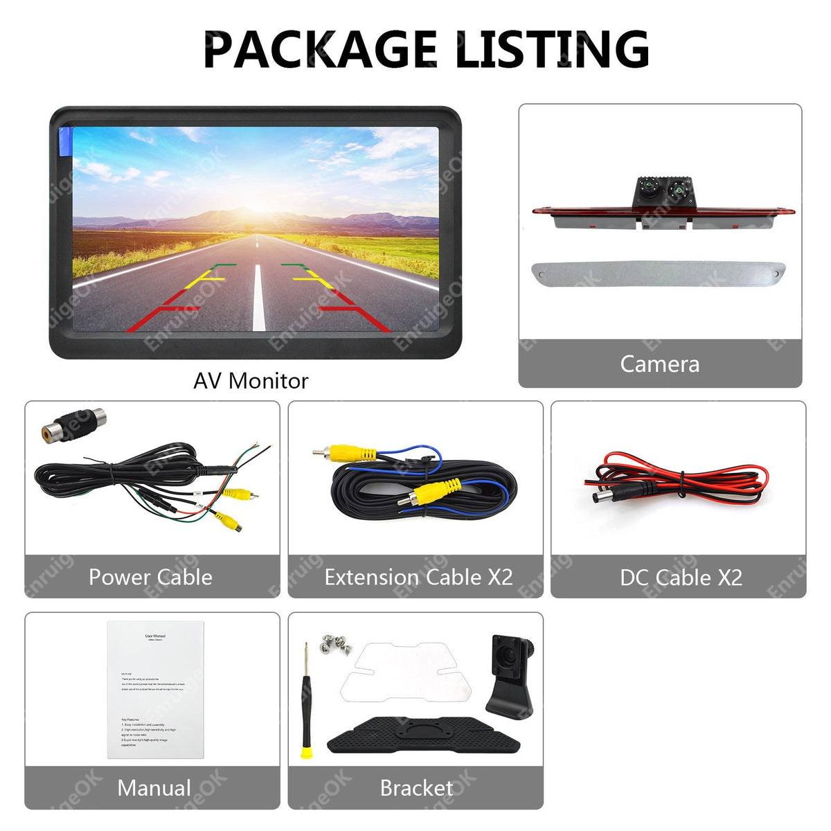 7" Monitor Dual Rear Brake Light Reverse Camera for Mercedes Sprinter VW Crafter15