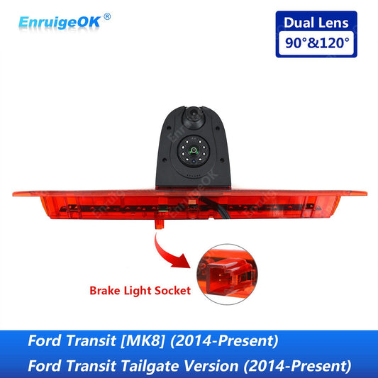 Dual Lens 3rd Brake Light Rear View Backup Camera for Ford Transit Van 2014-20240