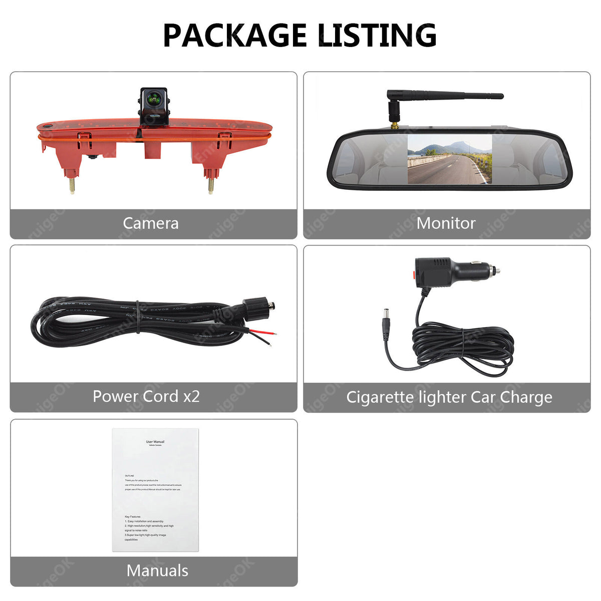 Wireless Rear Reverse Camera Kit For Citroen Berlingo Peugeot Partner Mk2 Mk39
