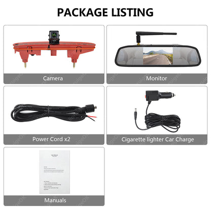 Wireless Rear Reverse Camera Kit For Citroen Berlingo Peugeot Partner Mk2 Mk39