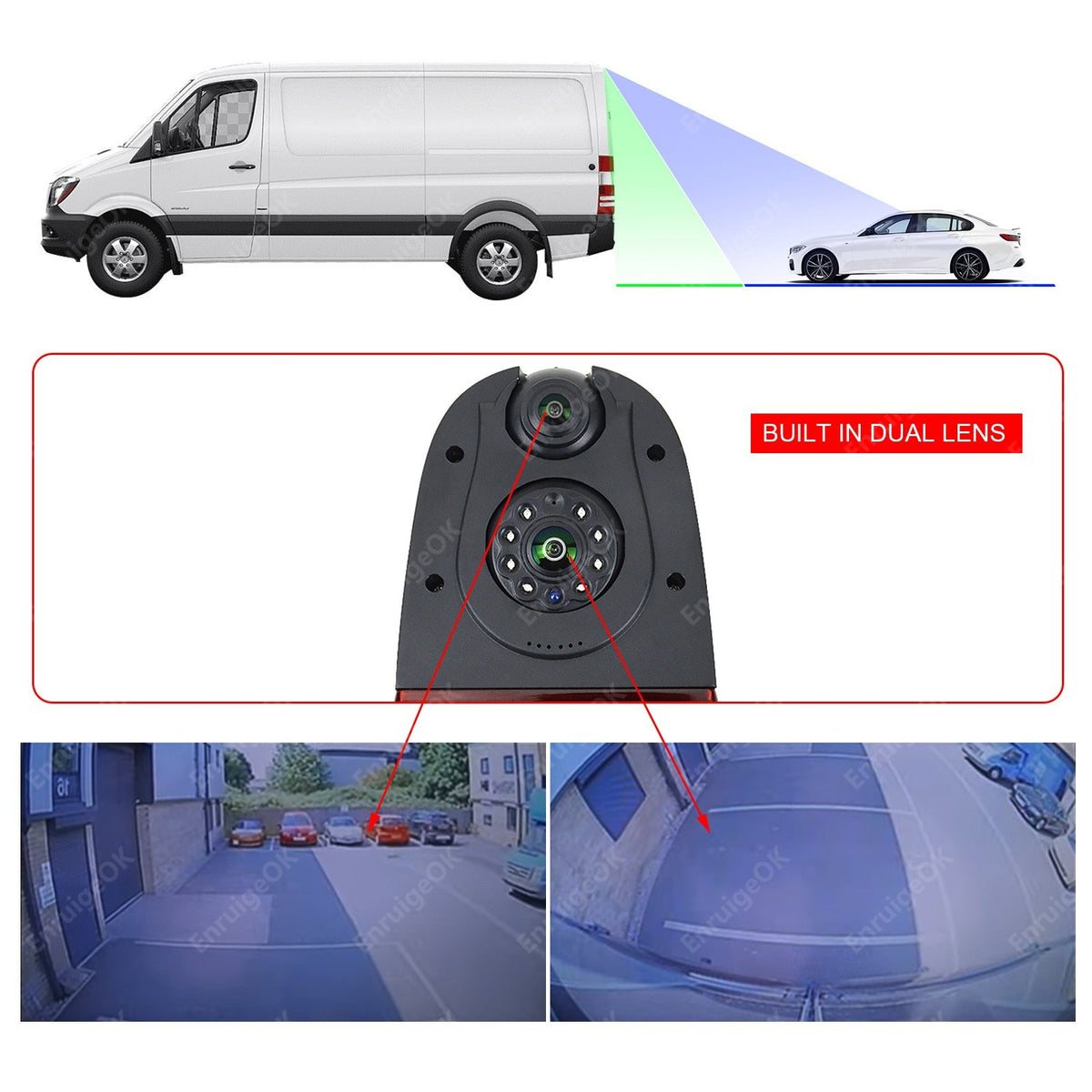 Citroen Relay Fiat Ducato Brake Light Reversing Camera + 6.86" Dual Split Screen7