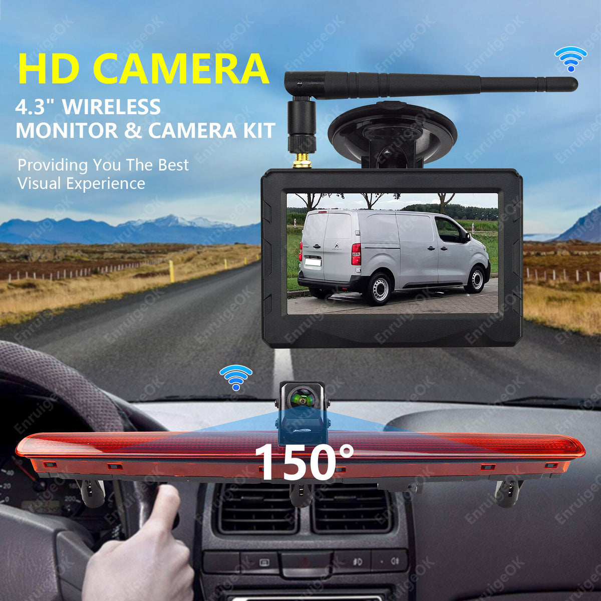 Wireless Reverse Camera Kit For VW Transporter T5 T5.1 Tailgate Single Door Only3