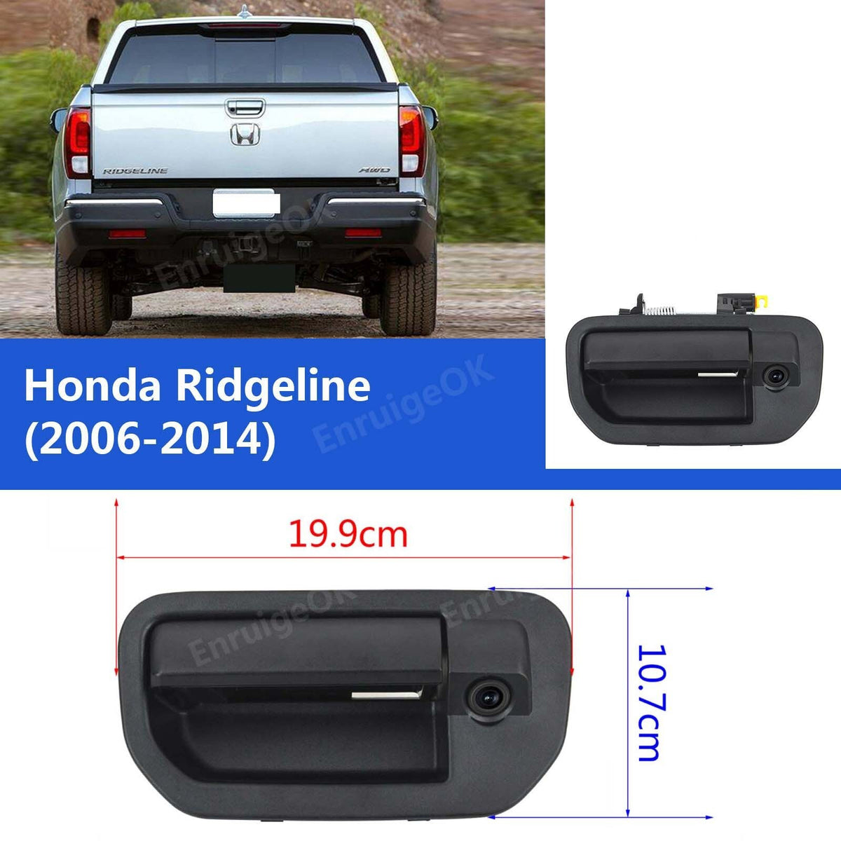 For Honda Ridgeline (2006-2014) Tailgate Handle with Rear View Backup Camera Kit2