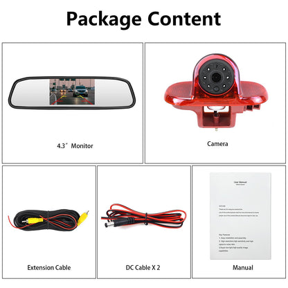 4.3'' Monitor & Brake Light Reversing Camera for Renault Trafic Vauxhall Vivaro18