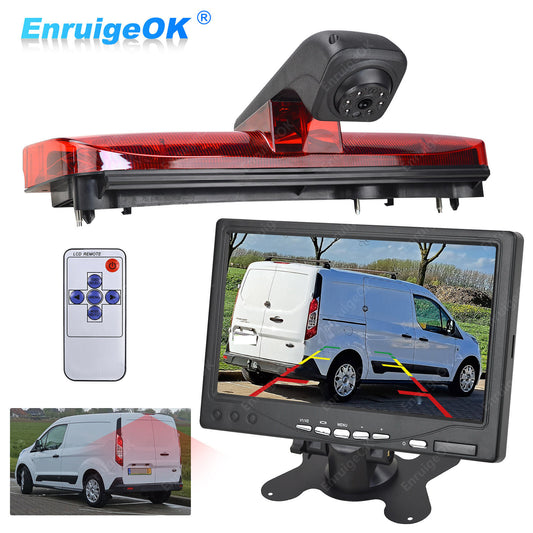 Brake Light Rear View Camera For Ford Transit Connect Van & 7" Dash Monitor0