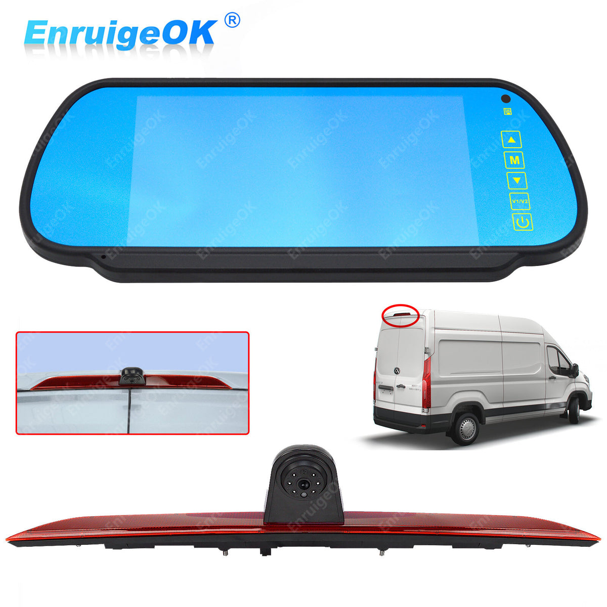 7" Mirror Monitor & Rear Brake Light Reversing Camera for Maxus Deliver 9 Van0