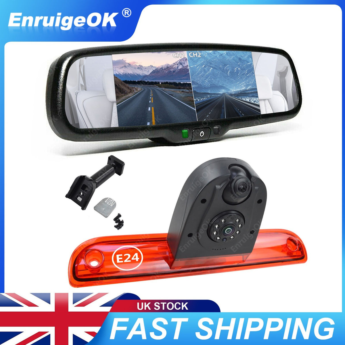 Citroen Relay Fiat Ducato Brake Light Reversing Camera + 6.86" Dual Split Screen0