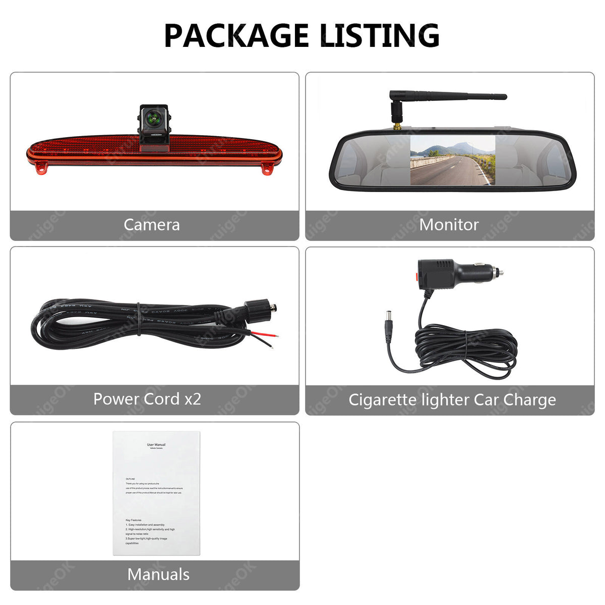 For IVECO DAILY 6th Gen Wireless Rear Brake Light Reversing Camera &Monitor Kit17