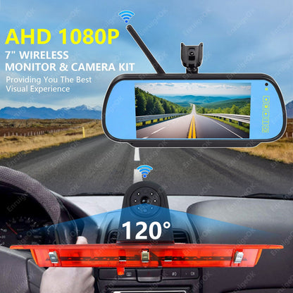 Wireless 3rd Brake Light Backup Reverse Camera For FORD Transit 150 250 3502