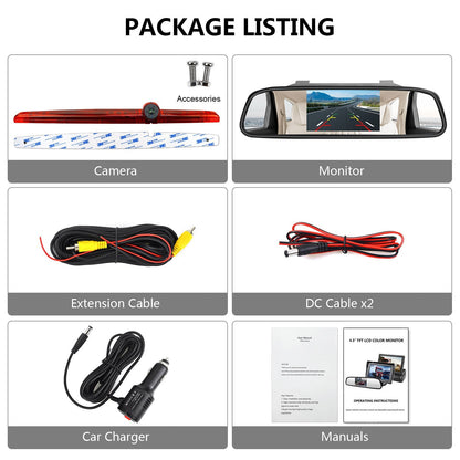 High Roof 3rd Brake Light Backup Camera Kit for Coachmen Class C RVs Motorhome16