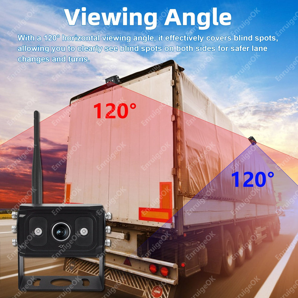 Wireless 10.1" DVR Monitor Split Screen 1080P Rear View Camera BSD For Truck/Bus7