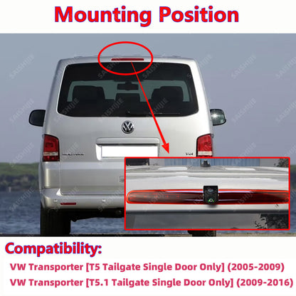 Wireless Reverse Camera Kit For VW Transporter T5 T5.1 Tailgate Single Door Only2